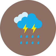 Storm Multicolor Circle Flat Icon