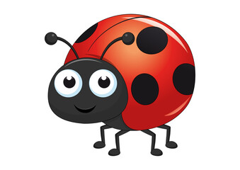 Plakat Ladybug character vector illustration. Cartoon ladybug isolated on white background
