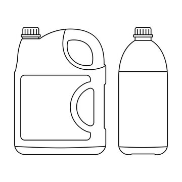 Canister icon. Fuel tank icon. Black linear canister icon. Vector illustration.