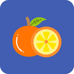 Orange Multicolor Round Corner Flat Icon