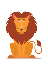 Male Lion Cartoon  Lion isolated on white background