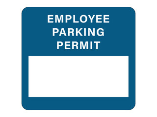 Parking permit hang tag employee 