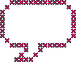 Obraz premium Cross stitch style geometry conversation frame
