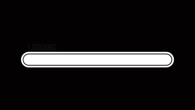 Loading Progress Bar Animation on Black Background