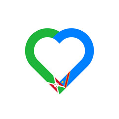 friendship concept. heart ribbon icon of burundi and dr congo flags. vector illustration isolated on white background
