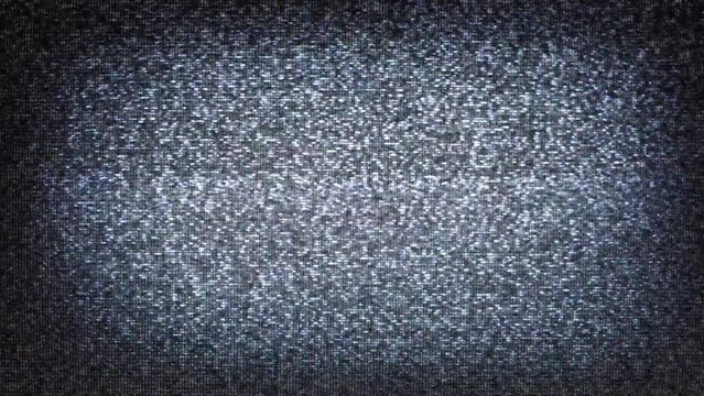 A vintage TV screen showing static flickering noise, analog blank absence of signal. Real footage and moir&egrave; with modern datamosh distortion.
