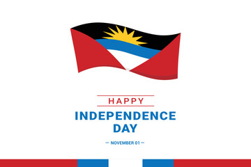 Antigua and Barbuda Independence Day. Vector Illustration. The illustration is suitable for banners, flyers, stickers, cards, etc.