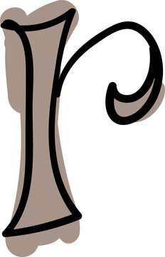 recommend clip art: Graffiti hand drawn style alphabet letter lowercase r