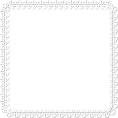 Cartoon illustration white square lace frame