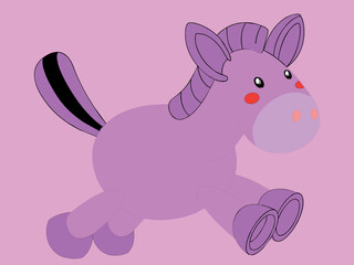 Obraz na płótnie Canvas Simple cartoon character of cute pink unicorn isolated