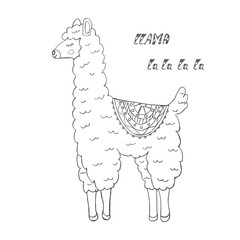 Naklejka premium vector image of a llama
