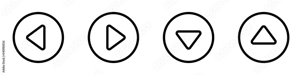 Poster arrow icons. set of black linear arrows. arrow symbols. vector illustration. arrows in different dir