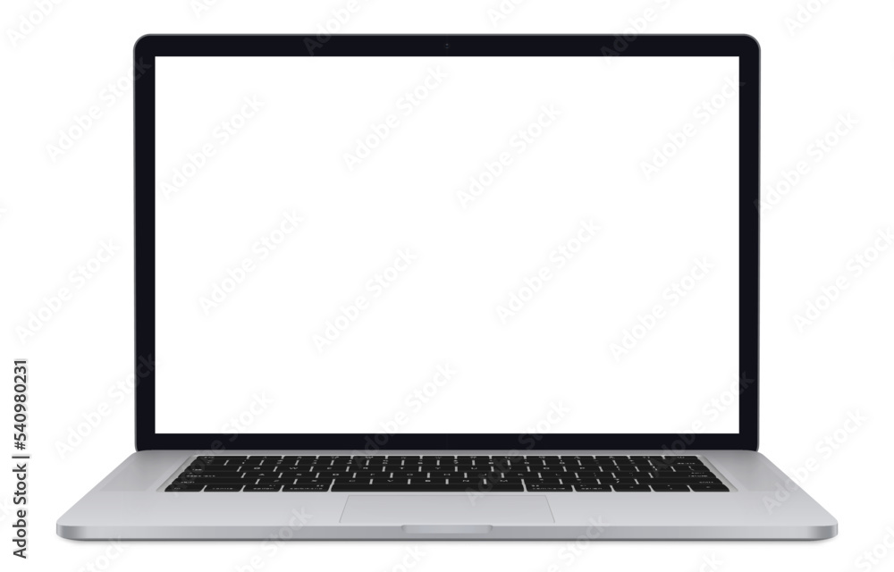 Poster laptop computer. laptop computer or notebook computer front view. realistic laptop mockup with shado