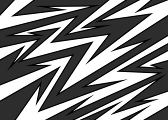 Abstract black and white background with various sharp and arrow pattern