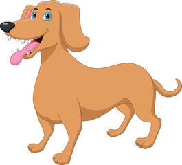 cute dog cartoon isolated on white background