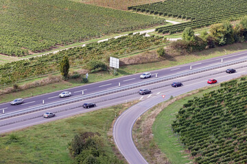 Autobahn aus der Vogelperspektive
