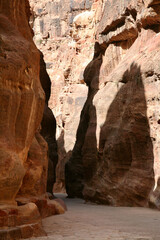 Petra, Jordan, November 2019 - A canyon with a mountain in the background