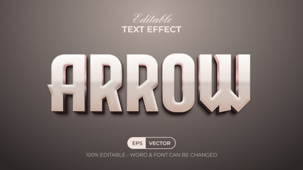 Arrow text effect rose gold style. Editable text effect.
