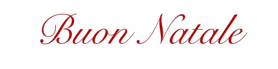 Buon Natale, Merry Christmas greeting in Italian language. Hand written modern font, printable for post cards, posters, labels