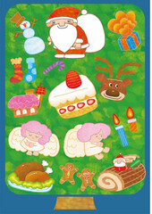 たくさんのオーメントが装飾されたクリスマスツリー