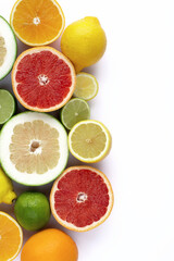Fototapeta na wymiar citrus fruits and negative space