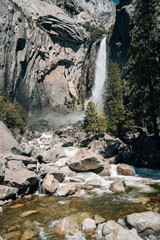 Waterfall in Yosemite National Park in California