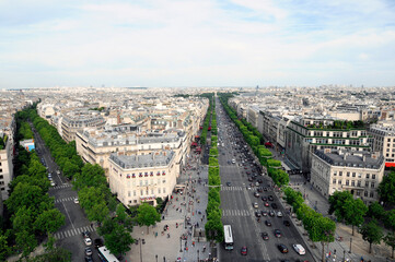 Fototapeta na wymiar Panorama, Aussicht vom Arc de Triomphe, Paris, Frankreich, Europa