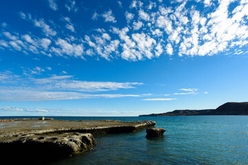 Coastal landscape with cliffs in Peninsula Valdes, World Heritage Site, Patagonia Argentina