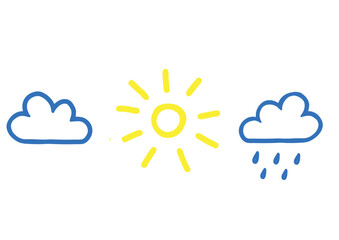 set of weather forecast icons. colourful vector illustration