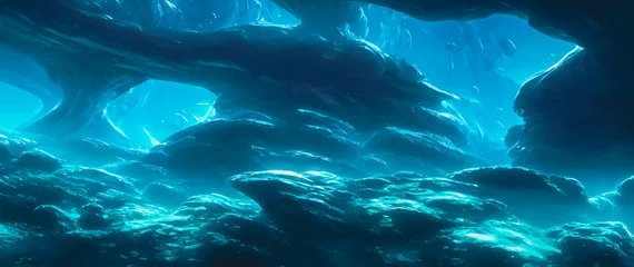 Gordijnen Artistiek concept schilderij schilderij van een onderwaterlandschap © 4K_Heaven
