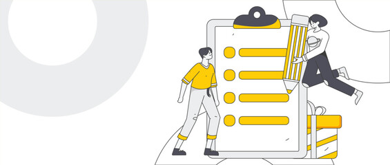 Invite friends for evaluation survey flat vector concept operation illustration
