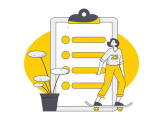 Invite friends for evaluation survey flat vector concept operation illustration
