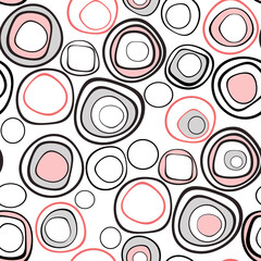 Seamless abstraction modern retro pattern circles vintage colors