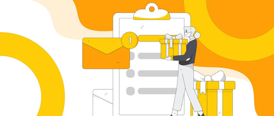 Invite friends for evaluation survey flat vector concept operation illustration
