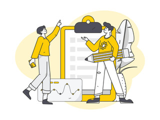 Invite friends for evaluation survey flat vector concept operation illustration
