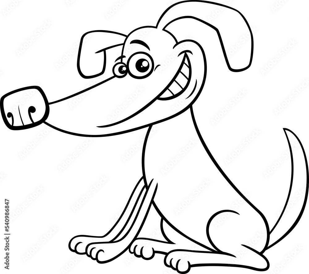 Wall mural cartoon dog comic animal character coloring page