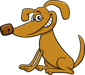 cartoon smiling dog comic animal character