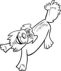 cartoon dog character looking up coloring page