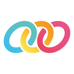 Fototapeta premium Abstract colorful three rings logo design template