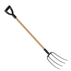 3d rendering illustration of a four tined pitchfork
