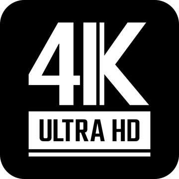 4k ultra hd black color icon