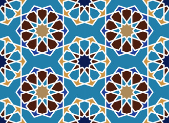 Girih pattern. Seamless geometric pattern. Vector decorative ornamental pattern. Abstract background. Morocco seamless pattern. Traditional Islamic Design. Mosque decoration element.