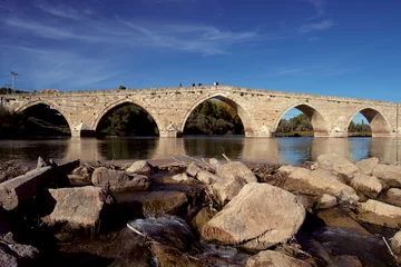 Papier Peint photo autocollant Pont du Gard bridge over the river, pont du gard country, pont du gard,