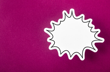 The Speech bubble with copy space communication talking speaking concepts on violet colour background.