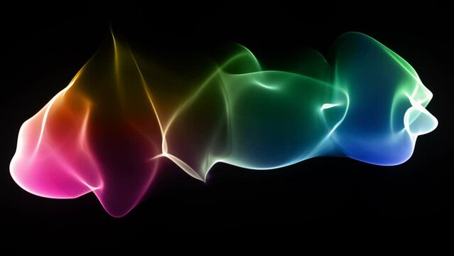 Abstract glowing multi colored energy neon waves, 4k Futuristic neon aura glowing surface, 3d Abstract motion background loop
