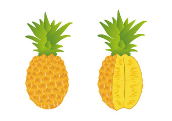 pineapple and cuted pineapple