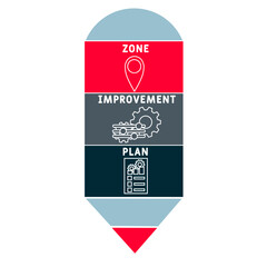 ZIP - Zone Improvement Plan acronym. business concept background.  vector illustration concept with keywords and icons. lettering illustration with icons for web banner, flyer, landing