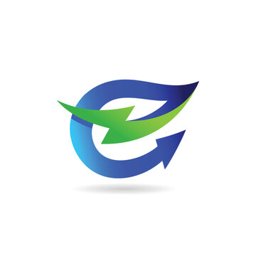 eco-friendly electricity logo, arrow concept