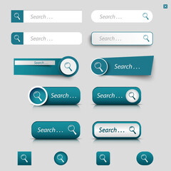 Collection of search web buttons in blue design © plisman