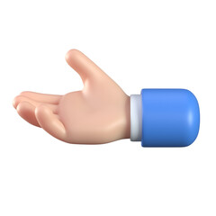 Cartoon 3d hand reaching to something or showing and presenting things, 3d rendering